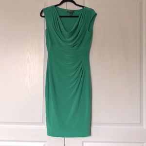 RALPH LAUREN Jade green  draped dress fitted soft worn once Flattering fit